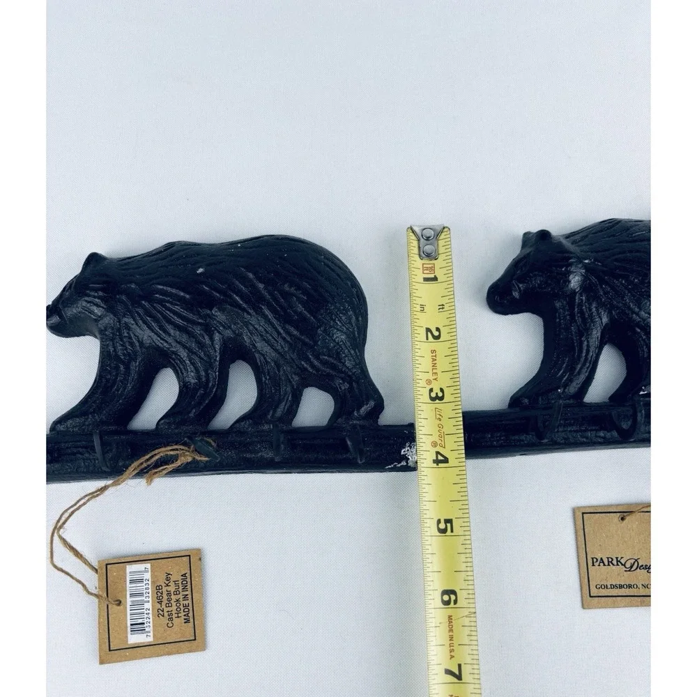 Lot Of 2 Cast Iron‎ Bear Coat  - Keys Hanger With 5 Hooks  - NWT - Read